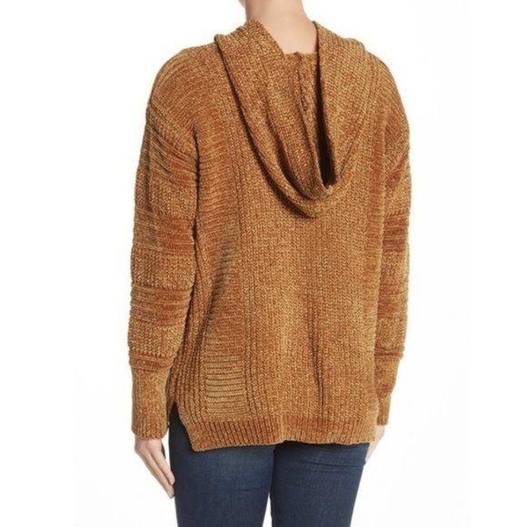 PLEIONE Oversized Cowl Neck Chenille Sweater Mustard - NWT - Size Small - Picture 2 of 4